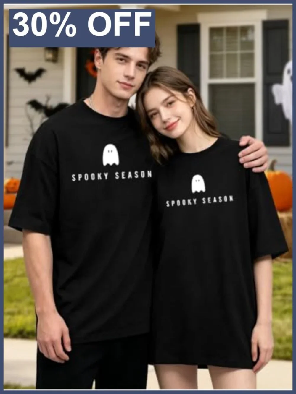 Men's Halloween Ghost Tee Loose Fit Spooky Season Short Sleeve_4
